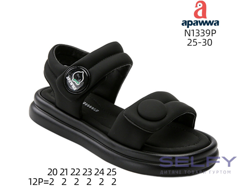 Босоножки детские Apawwa N1339P black 25-30, Фото 1