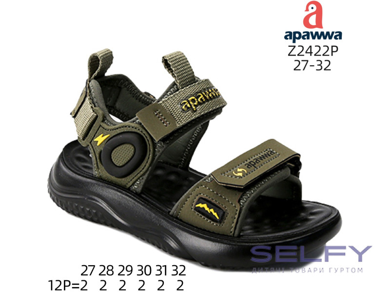 Босоніжки дитячі Apawwa Z2422P khaki-yellow 27-32, Фото 1