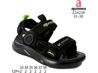 Босоніжки дитячі Apawwa Z2423P black-green 33-38