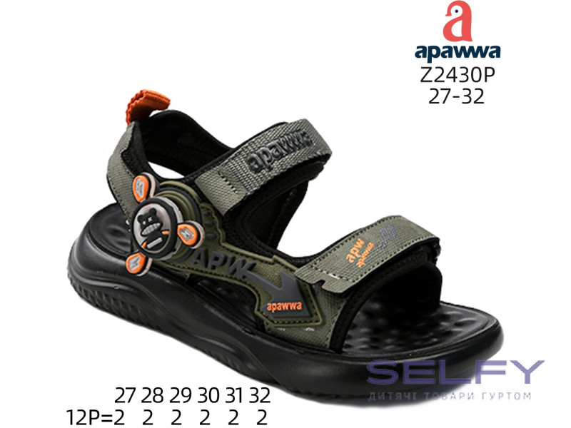 Босоножки детские Apawwa Z2430P khaki-orange 27-32, Фото 1