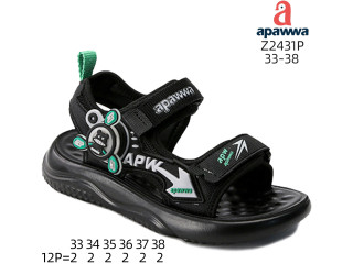 Босоніжки дитячі Apawwa Z2431P black-green 33-38