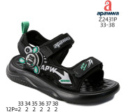 Босоніжки дитячі Apawwa Z2431P black-green 33-38