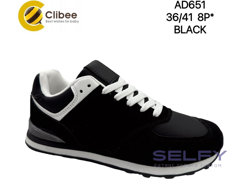 Кроссовки Clibee AD651 black 36-41, Фото 1