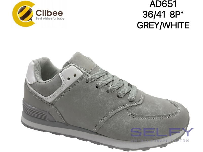 Кроссовки Clibee AD651 grey-white 36-41, Фото 1