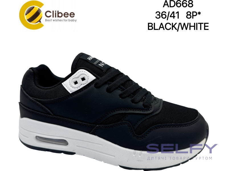 Кроссовки Clibee AD668 black-white 36-41, Фото 1