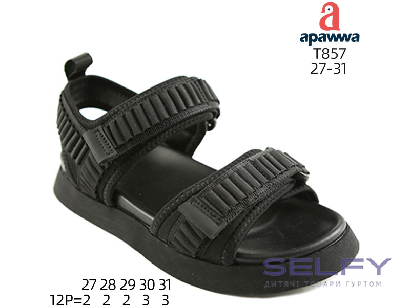 Босоножки детские Apawwa T857 black 27-31, Фото 1