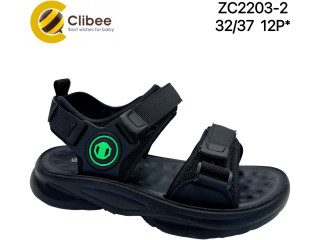 Босоніжки дитячі Clibee ZC2203-2 black-green 32-37
