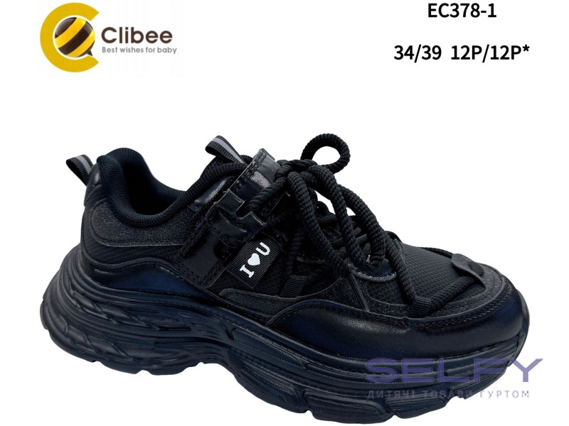 Кросівки Clibee EC378-1 black 34-39, Фото 1