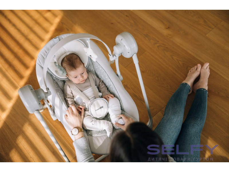 Качели детские FreeON Snuggy, stars light grey, Фото 5
