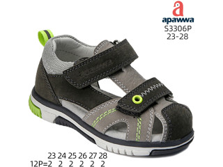 Босоніжки дитячі Apawwa S3306P grey-green 23-28