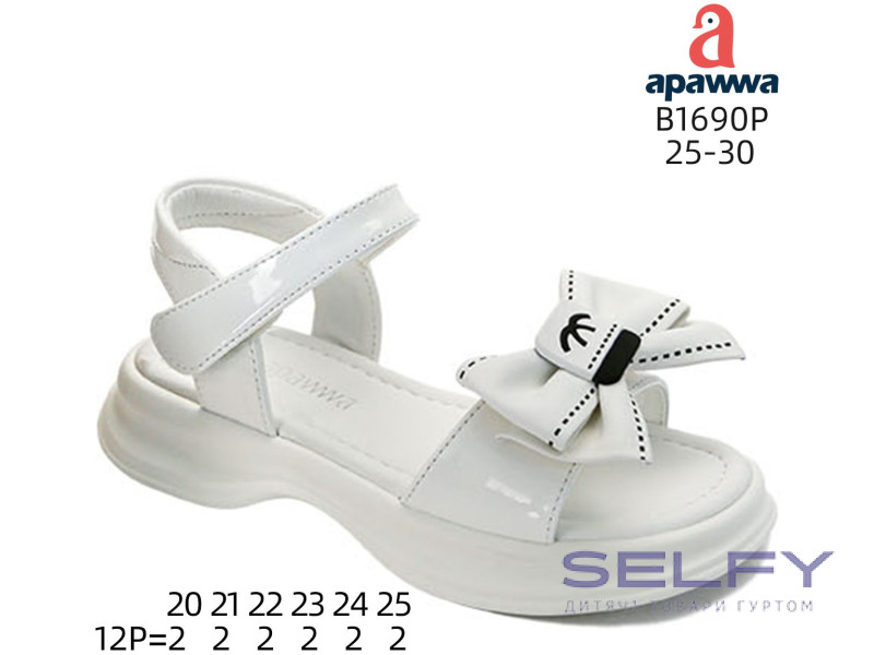 Босоніжки дитячі Apawwa B1690P white 25-30, Фото 1