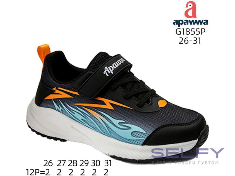 Кроссовки детские Apawwa G1855P black-orange 26-31, Фото 1