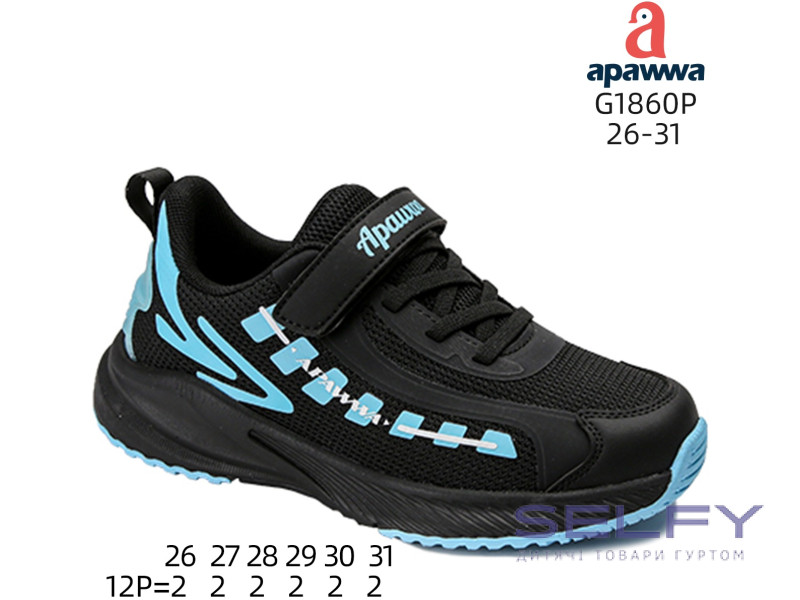 Кросівки дитячі Apawwa G1860P black-blue 26-31, Фото 1