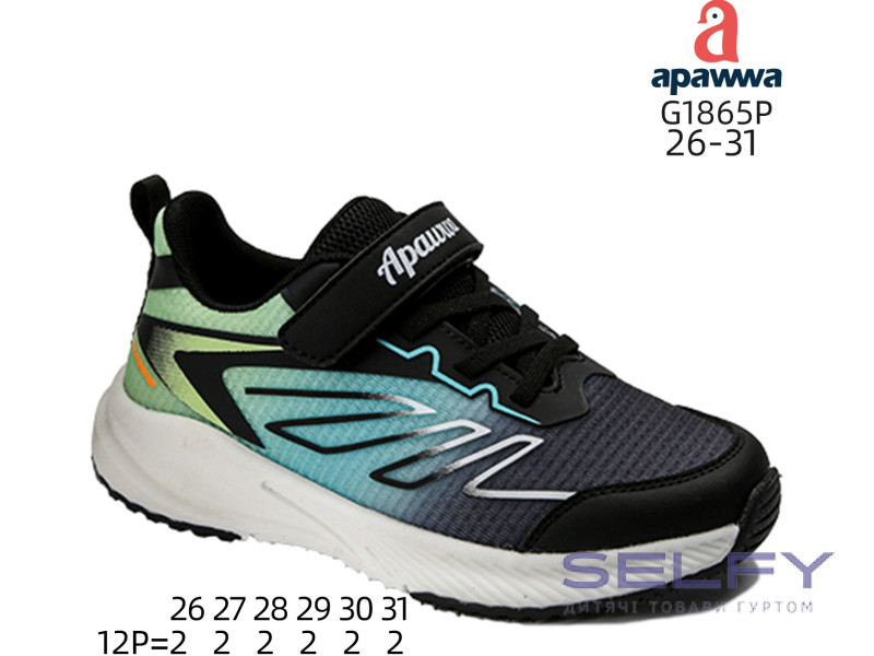 Кросівки дитячі Apawwa G1865P black-green 26-31, Фото 1