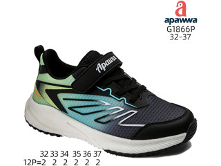 Кроссовки детские Apawwa G1866P black-green 32-37