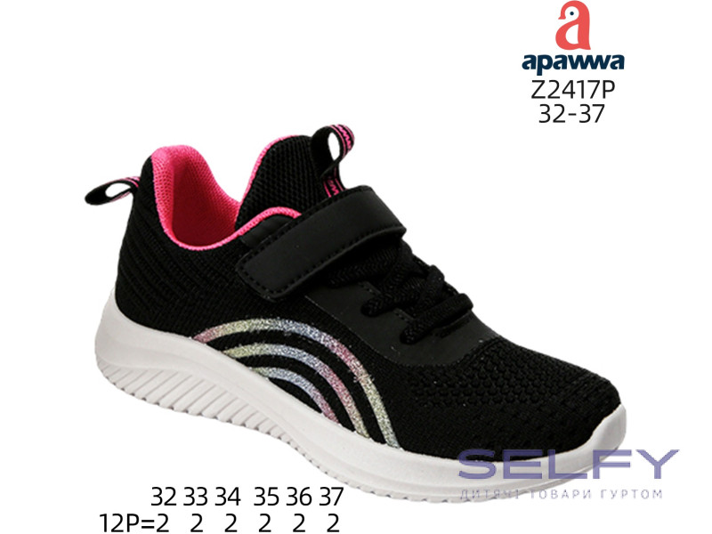Кроссовки детские Apawwa Z2417P black-fuchsia 32-37, Фото 1