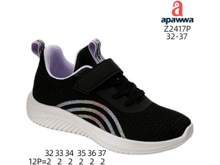 Кроссовки детские Apawwa Z2417P black-purple 32-37