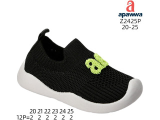 Кроссовки детские Apawwa Z2425P black-green 20-25