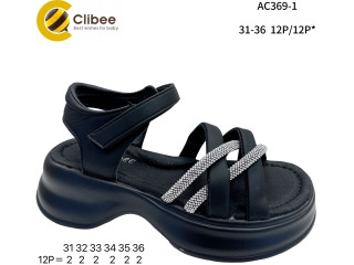 Босоніжки дитячі Clibee AC369-1 black 31-36