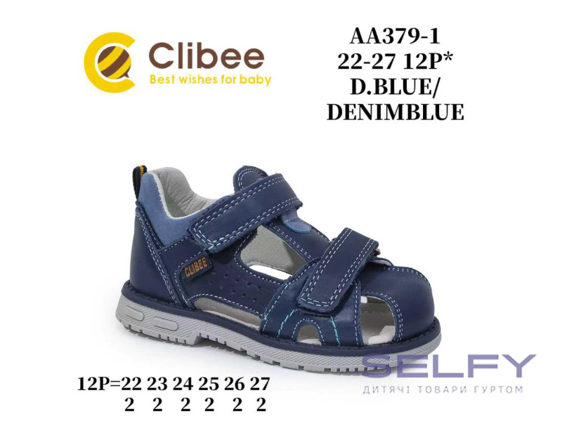 Босоніжки дитячі Clibee AA379-1 d.blue-l.blue 22-27, Фото 1