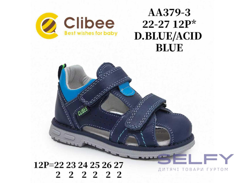 Босоніжки дитячі Clibee AA379-3 d.blue-a.blue 22-27, Фото 1