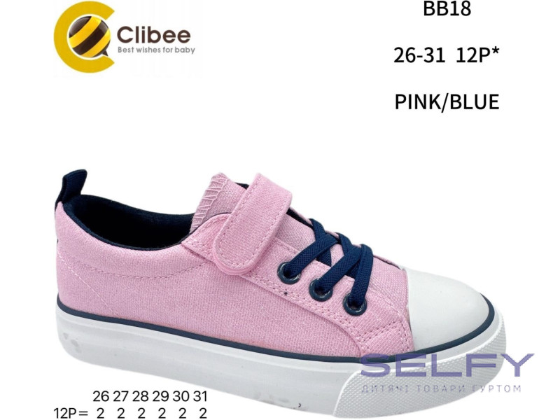 Кеди дитячі Clibee BB18 pink-blue 26-31, Фото 1