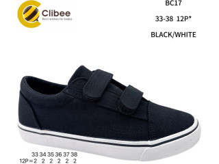 Кеди дитячі Clibee BC17 black-white 33-38