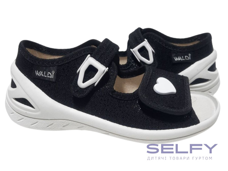 Ева 23-30 черная, белое сердце, Фото 1