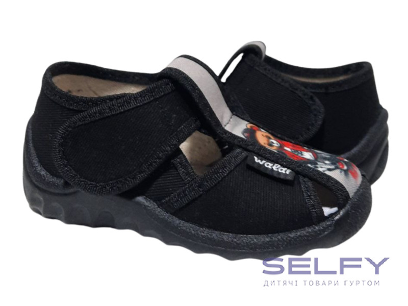 Паша 21-27 черный, черная подошва, мишка, Фото 1