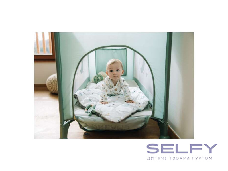 Кровать-манеж детская FreeON Cot Nook, green, Фото 11