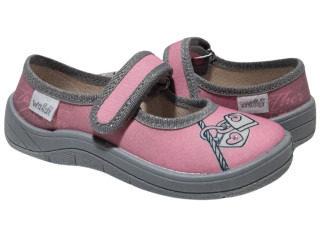 Аліна 24-30 рожева, сіра підошва, сердечні замочки