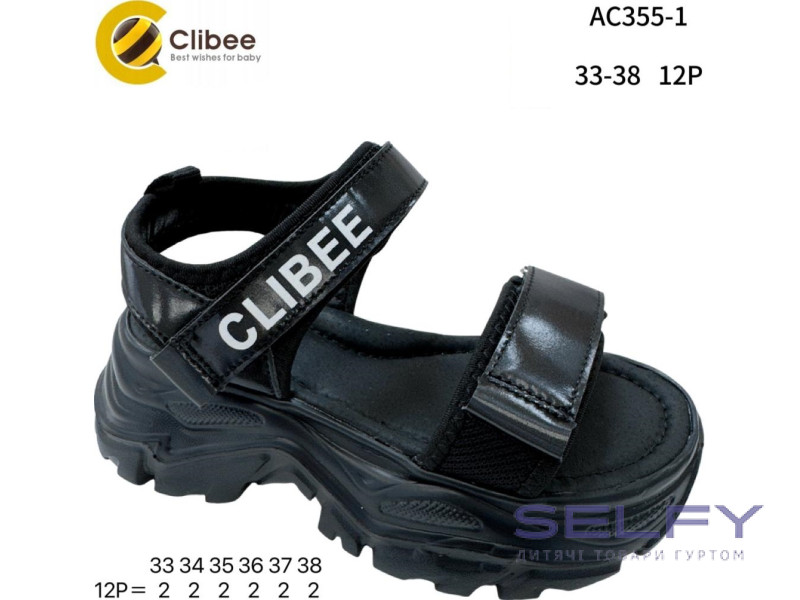 Босоніжки дитячі Clibee AC355-1 black 33-38, Фото 1
