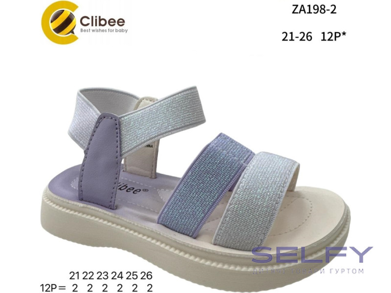 Босоножки детские Clibee ZA198-2 white-purple 21-26, Фото 1