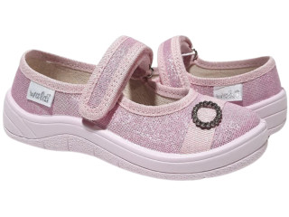 Алина 24-30 розовая, розовая подошва, брошь