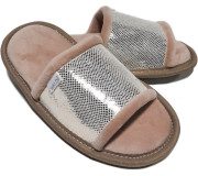 Тапки N4 Memory Waldi Home 28-37 бежеві, срібло по-розмірно