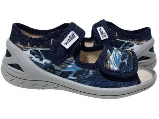 Адам 24-30 синій, cіра підошва, сіра машина