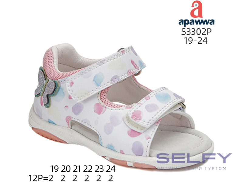 Босоніжки дитячі Apawwa S3302P white-pink 19-24 по-розмірно, Фото 1