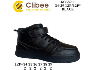 Хайтопы детские Clibee KC582 black 34-39