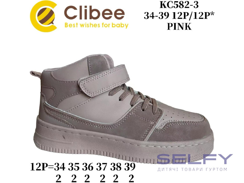 Хайтопы детские Clibee KC582 pink 34-39, Фото 1