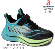 Кроссовки детские Apawwa W2738R black-green 31-36
