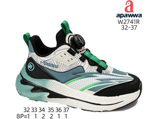 Кроссовки детские Apawwa W2741R black-green 32-37