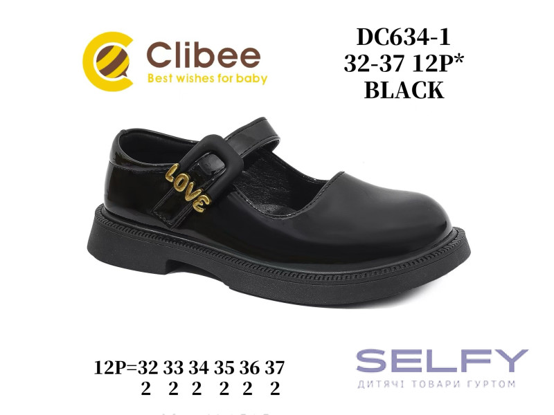 Туфлі Clibee DC634 black 32-37, Фото 1