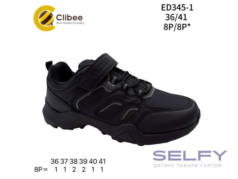 Кросівки Clibee ED345-3 black-grey 36-41, Фото 1