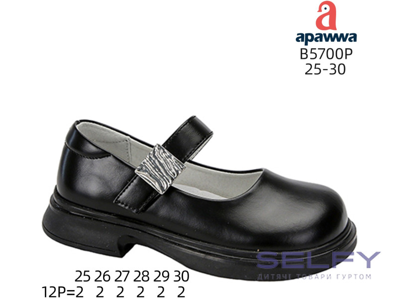 Туфли детские Apawwa B5700P black 25-30, Фото 1