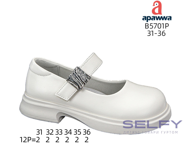 Туфлі дитячі Apawwa B5701P white 31-36, Фото 1
