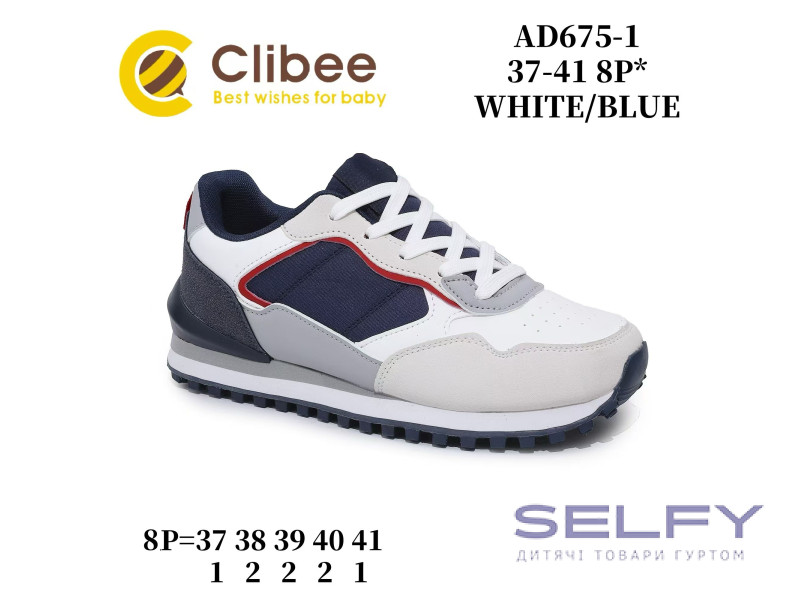 Кросівки Clibee AD675 white-blue 37-41, Фото 1