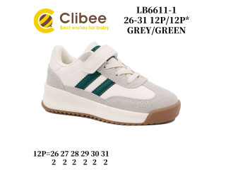 Кроссовки детские Clibee LB6611-1 grey-green 26-31