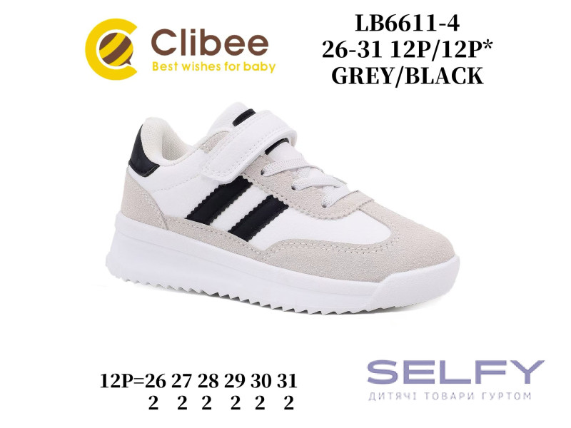 Кросівки дитячі Clibee LB6611-4 grey-black 26-31, Фото 1