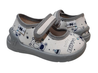 Denny 18-25 серый, серая подошва, hippo