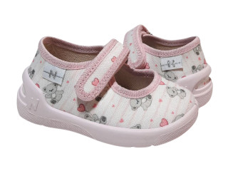 Ketty 18-25 біла, пудрова підошва, ведмедики